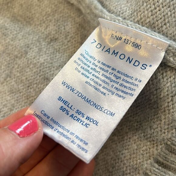 EUC 7 DIAMONDS GRAY KNIT COLLARED CARDIGAN INSANE QUALITY MENS SIZE SMALL - Picture 5 of 9